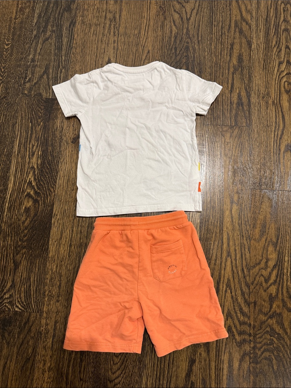 Mayoral White Tee with Blue Yellow Orange Scooter Print and Orange Shorts - Picture 6 of 6